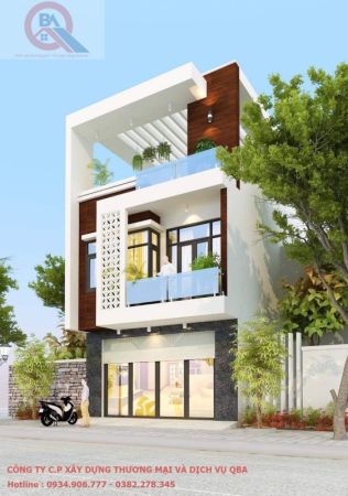 THIẾT KẾ NHÀ PHỐ HIỆN ĐẠI DIỆN TÍCH  (7M X22M) 3 TẦNG