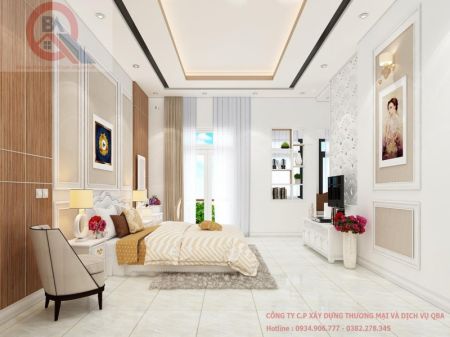 PHÒNG NGỦ BỐ MẸ KIẾN TRÚC KIỂU PHÁP (6M X 6M) 